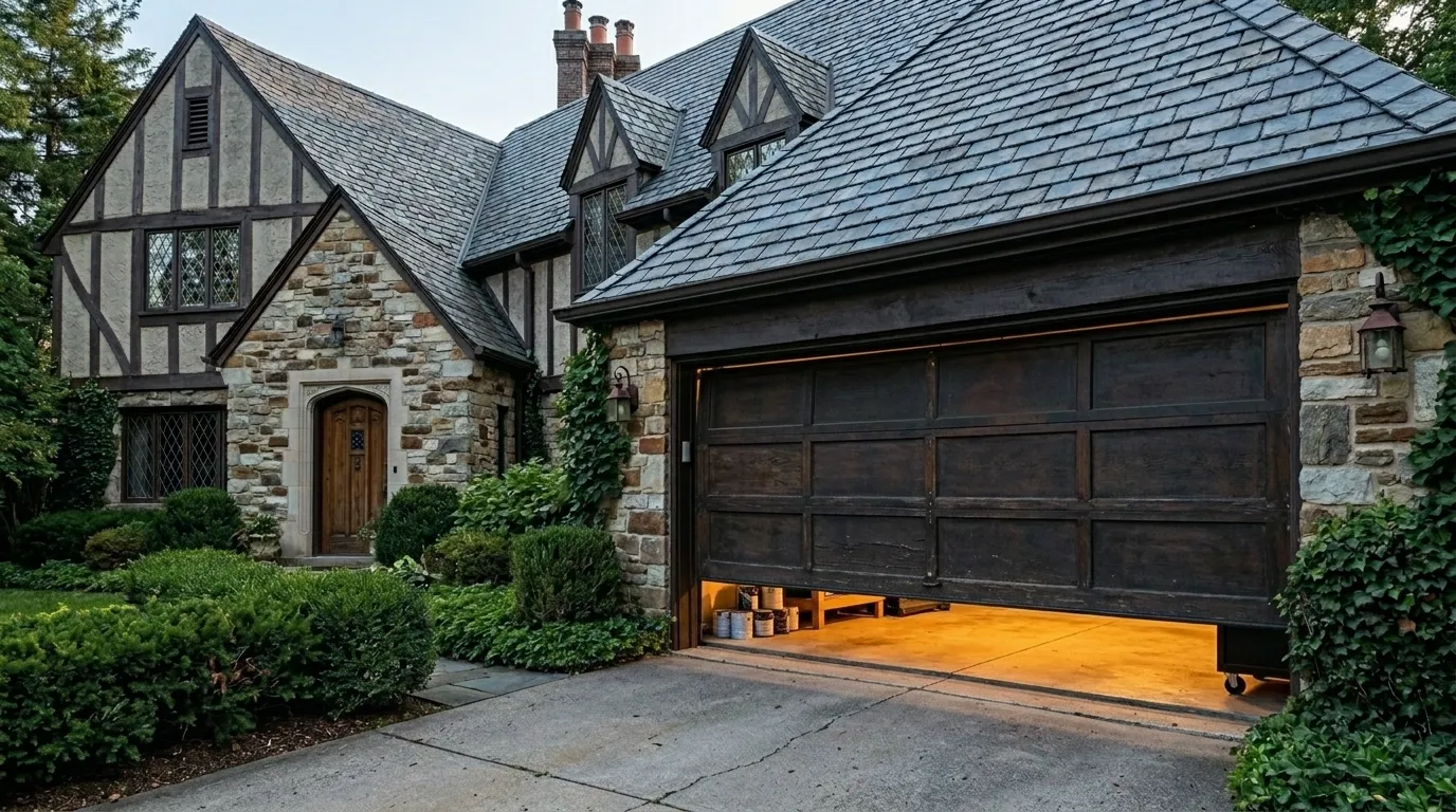 Garage door detail illustrating why tukwila garage doors let in draughts